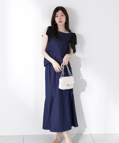 PROPORTION BODY DRESSING（プロポーションボディドレッシング）の「リボン付きマーメイドセットアップ / 1215240603（ワンピース・レディース・ネイビー/ブルー/ピンク・MEDIUM/SMALL/P/S）」の2枚目の写真