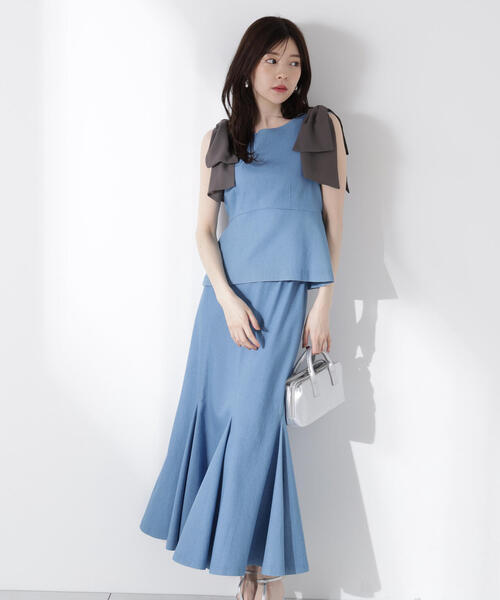 PROPORTION BODY DRESSING（プロポーションボディドレッシング）の「リボン付きマーメイドセットアップ / 1215240603（ワンピース・レディース・ネイビー/ブルー/ピンク・MEDIUM/SMALL/P/S）」の3枚目の写真