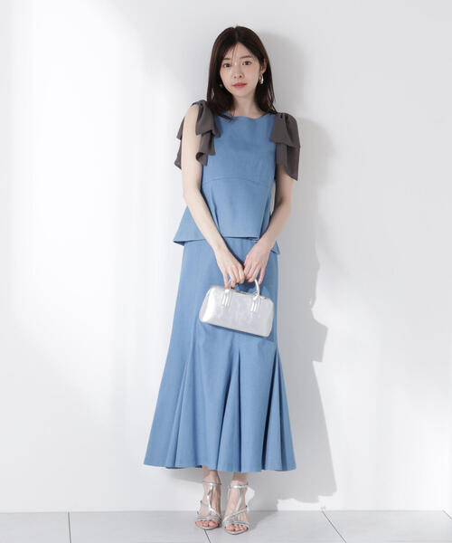 PROPORTION BODY DRESSING（プロポーションボディドレッシング）の「リボン付きマーメイドセットアップ / 1215240603（ワンピース・レディース・ネイビー/ブルー/ピンク・MEDIUM/SMALL/P/S）」の15枚目の写真