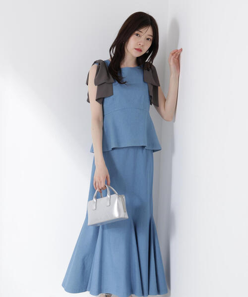 PROPORTION BODY DRESSING（プロポーションボディドレッシング）の「リボン付きマーメイドセットアップ / 1215240603（ワンピース・レディース・ネイビー/ブルー/ピンク・MEDIUM/SMALL/P/S）」の19枚目の写真