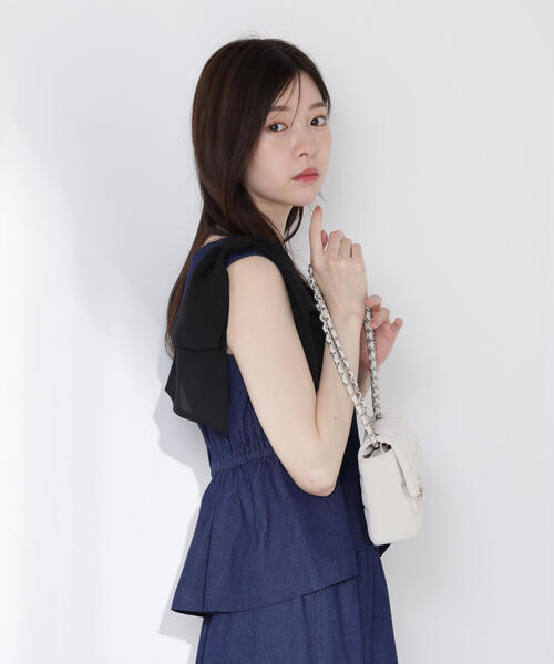 PROPORTION BODY DRESSING（プロポーションボディドレッシング）の「リボン付きマーメイドセットアップ / 1215240603（ワンピース・レディース・ネイビー/ブルー/ピンク・MEDIUM/SMALL/P/S）」の4枚目の写真