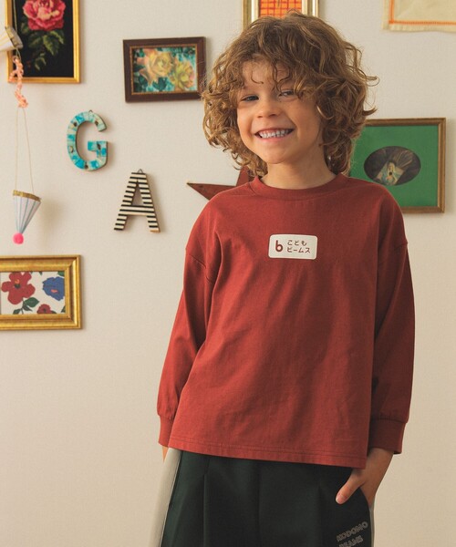 こども ビームス（コドモビームス）の「kodomo ロゴ プリント ロングスリーブ Tシャツ 2025FW（90～140cm）（Tシャツ/カットソー・キッズ・ネイビー/レッド系その他7/ホワイト系その他5・100/120/110/140/130/90）」の4枚目の写真