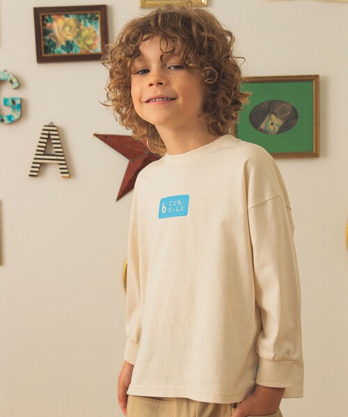 こども ビームス（コドモビームス）の「kodomo ロゴ プリント ロングスリーブ Tシャツ 2025FW（90～140cm）（Tシャツ/カットソー・キッズ・ネイビー/レッド系その他7/ホワイト系その他5・100/120/110/140/130/90）」の9枚目の写真