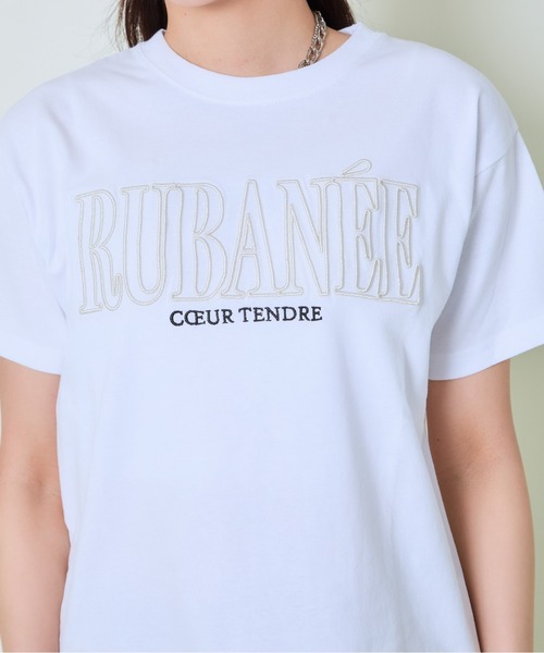 GORGE（ゴージ）の「《ラメ刺繍ロゴ》レディース 半袖Tシャツ カジュアル 春夏秋（Tシャツ/カットソー・レディース・ピンク/オフホワイト/チャコール・F）」の7枚目の写真