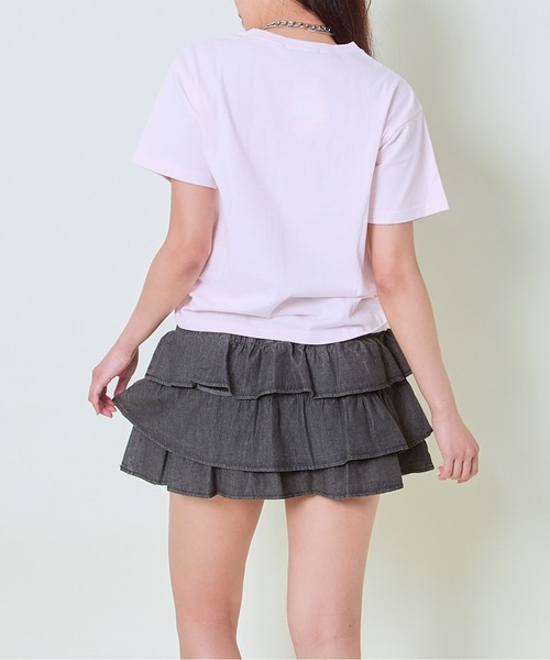 GORGE（ゴージ）の「《ラメ刺繍ロゴ》レディース 半袖Tシャツ カジュアル 春夏秋（Tシャツ/カットソー・レディース・ピンク/オフホワイト/チャコール・F）」の10枚目の写真