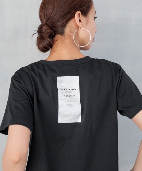 HEREIAM(ヘレイアム)の「【HEREIAM】バックタグプリントT(Tシャツ/カットソー・レディース・ブラック/ホワイト/ブルー・FREE)」の13枚目の写真