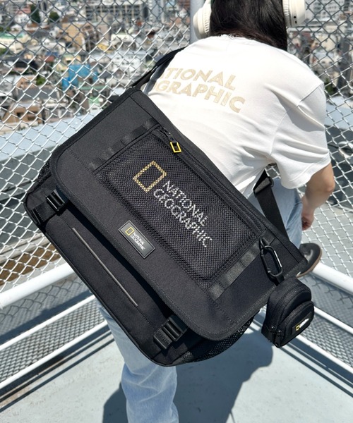 大容量メッセンジャーバッグ　ブラック   マジックテープタイプ : TOPTIE メッセンジャーバッグ 帆布 大容量 斜めがけ