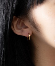 【MAISON BREEZE】ピアス ステンレス 細幅 丸甲 直径1.5cm ミニ シンプル ワンタッチ フープピアス OSWY