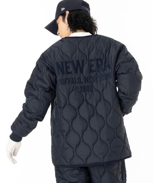 人気【ニューエラ】ゴルフ インサレーティッド キルティング カーディガン M 黒 NEW ERA コート ジャケット ニューエラゴルフ カーディガン