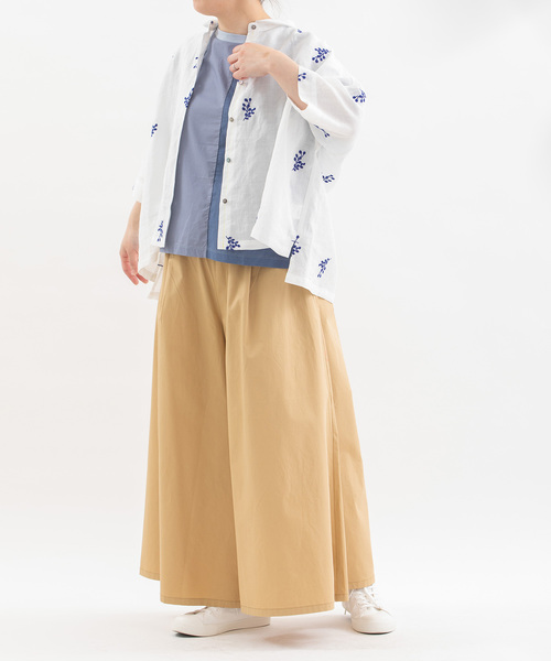 Cielユーカリ刺繍6分袖シャツ SUMMER SALE】Cielユーカリ刺繍6分袖シャツ | COO ONLINE