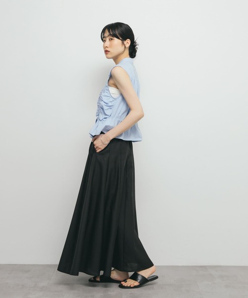 KBF(ケイビーエフ)の「ワイドフレアシアースカート(スカート・レディース・ブラック/アイボリー/チャコールグレー・ONE)」の15枚目の写真