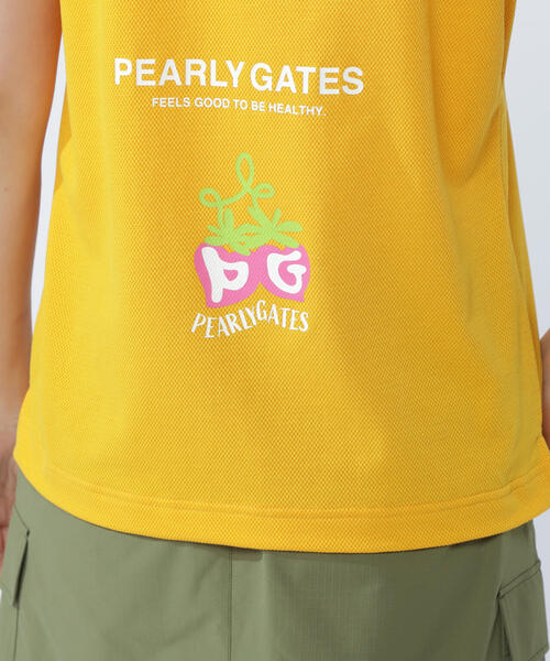 PEARLY GATES（パーリーゲイツ）の「【PEARLY GATES】Peチェックサッカー半袖ポロシャツ（ポロシャツ・レディース・ホワイト/イエロー系その他3/ネイビー・MEDIUM/LARGE）」の15枚目の写真