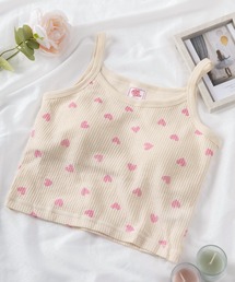 JEMORGAN（ジェーイーモーガン）の「【87】【JEMORGAN/ジェーイーモーガン】花柄＆ハート柄 クロップド丈 ワッフル カップ付き キャミソール（キャミソール）」