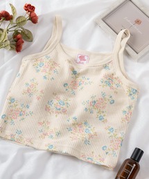 JEMORGAN（ジェーイーモーガン）の「【87】【JEMORGAN/ジェーイーモーガン】花柄＆ハート柄 クロップド丈 ワッフル カップ付き キャミソール（キャミソール）」