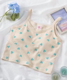 JEMORGAN（ジェーイーモーガン）の「【87】【JEMORGAN/ジェーイーモーガン】花柄＆ハート柄 クロップド丈 ワッフル カップ付き キャミソール（キャミソール）」