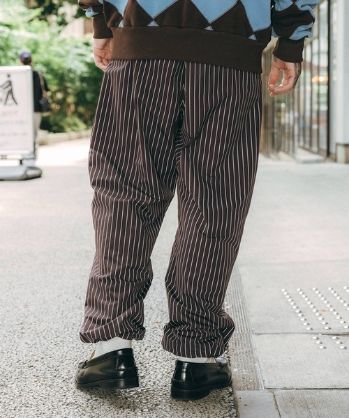 Subciety サブサエティー ゴムウエスト 裾リブ ブラック デニム ジョガー パンツ ジーンズ セールStripe training pants（その他パンツ）｜Subciety