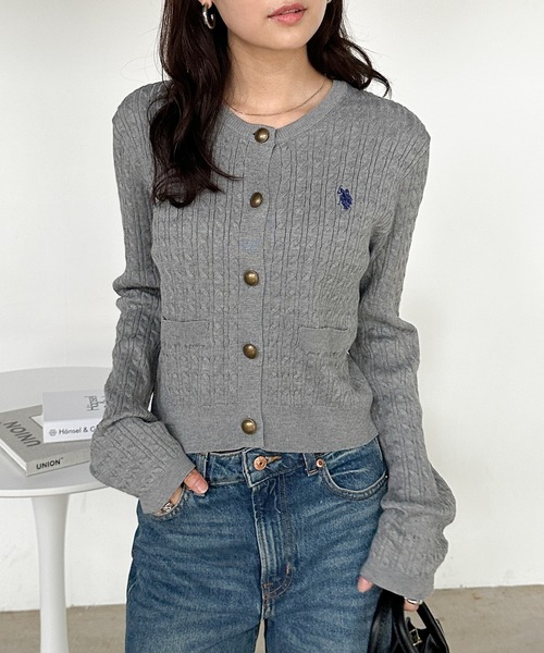 セール】＜U.S.POLO ASSN.＞別注 ゴールドボタン刺繍ケーブル