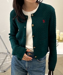 solleim（ソルレム）の「［26SS新色追加］RANAN/solleim別注【U.S.POLO ASSN.】ゴールドボタン刺繍ケーブルニットカーディガン（カーディガン/ボレロ）」