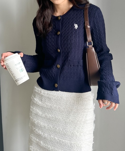 セール】＜U.S.POLO ASSN.＞別注 ゴールドボタン刺繍ケーブル