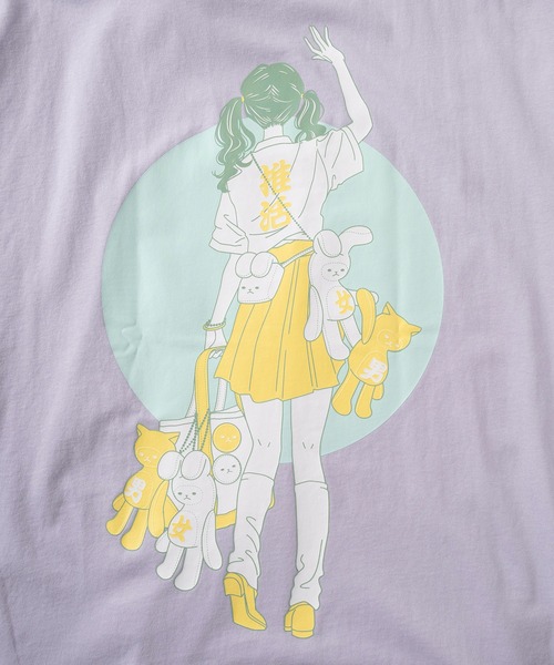 SlashDate(スラッシュデイト)の「【84】「休日少女」 フロント& バックプリント レトロデザイン 半袖Tシャツ オーバーサイズ 推し活(Tシャツ/カットソー・レディース・ホワイト/ホワイト系その他/ホワイト系その他3/ラベンダー/ホワイト系その他2/チャコールグレー/グレイッシュベージュ/ブラック・M/L)」の17枚目の写真