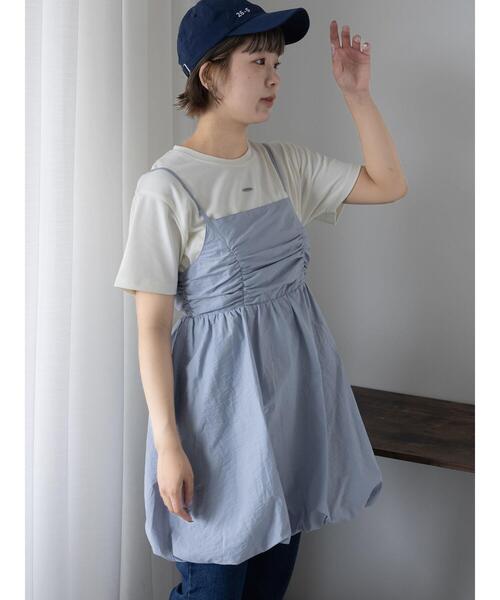 ehka sopo（エヘカソポ）の「バルーンミニキャミワンピース（ワンピース・レディース・ブラック/サックスブルー/オフホワイト・F）」の3枚目の写真