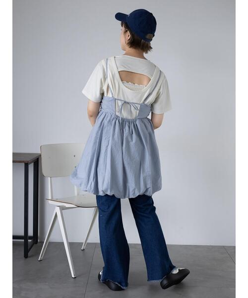 ehka sopo（エヘカソポ）の「バルーンミニキャミワンピース（ワンピース・レディース・ブラック/サックスブルー/オフホワイト・F）」の19枚目の写真