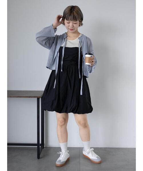 ehka sopo（エヘカソポ）の「バルーンミニキャミワンピース（ワンピース・レディース・ブラック/サックスブルー/オフホワイト・F）」の12枚目の写真