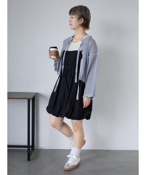 ehka sopo（エヘカソポ）の「バルーンミニキャミワンピース（ワンピース・レディース・ブラック/サックスブルー/オフホワイト・F）」の13枚目の写真