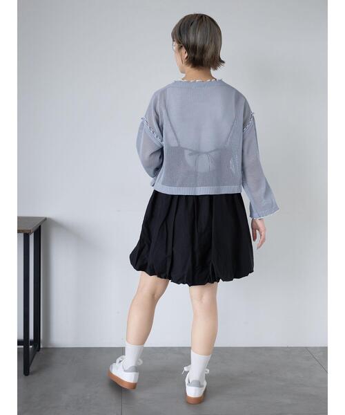 ehka sopo（エヘカソポ）の「バルーンミニキャミワンピース（ワンピース・レディース・ブラック/サックスブルー/オフホワイト・F）」の14枚目の写真