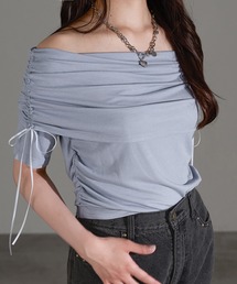 シャーリングオフショルトップス【ZOZOTOWN限定アイテム】