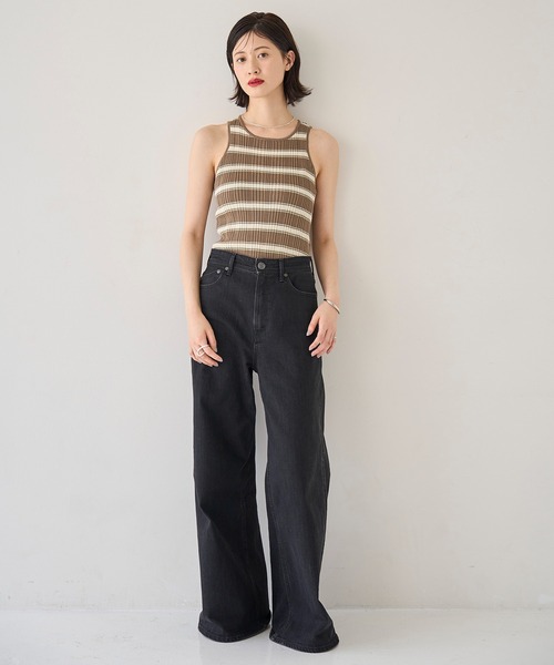 meilmada（メイルマダ）の「ランダムボーダーニットタンクトップ（タンクトップ・レディース・ミント/ブラウン・FREE）」の7枚目の写真