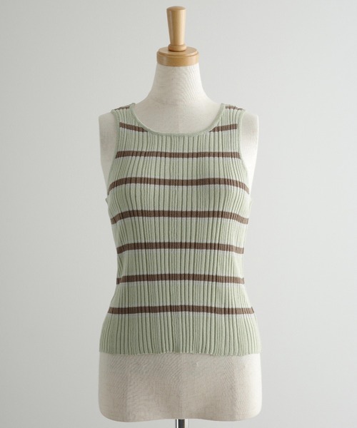 meilmada（メイルマダ）の「ランダムボーダーニットタンクトップ（タンクトップ・レディース・ミント/ブラウン・FREE）」の20枚目の写真