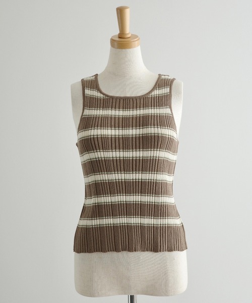 meilmada（メイルマダ）の「ランダムボーダーニットタンクトップ（タンクトップ・レディース・ミント/ブラウン・FREE）」の21枚目の写真