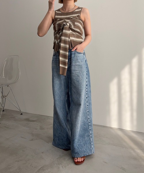 meilmada（メイルマダ）の「ランダムボーダーニットタンクトップ（タンクトップ・レディース・ミント/ブラウン・FREE）」の12枚目の写真