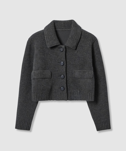 コルネリアーニ レイヤード ニット ジャケット カーディガン 48 グレー coen｜ダブルフェイスニットジャケット | Rakuten Fashion(楽天