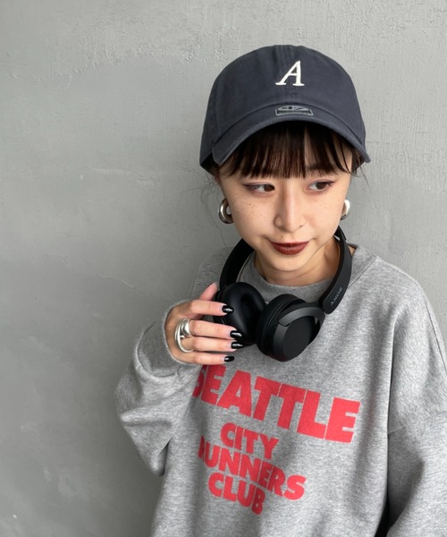 Americana アメリカーナ AC 47クリーンナップキャップ　チャコール Americana/アメリカーナ] 47 クリーンナップ ロゴ刺繍キャップ