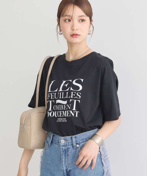 earth music&ecology(アースミュージックアンドエコロジー)の「アソートプリントレギュラースリットTee(Tシャツ/カットソー・レディース・ブラック/ベージュ/チャコールグレー/オフホワイト・FREE)」の2枚目の写真