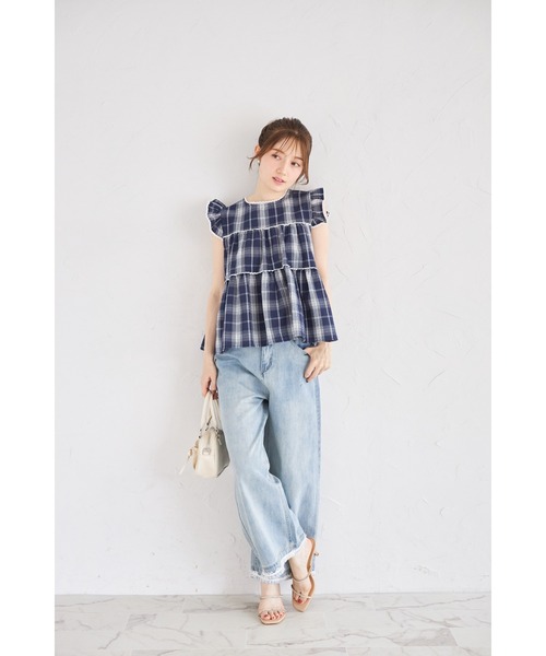 tocco closet（トッコ　クローゼット）の「【ZOZO限定】チェックティアードフリルブラウス（シャツ/ブラウス・レディース・ブラック/ホワイト/ネイビー・M）」の18枚目の写真