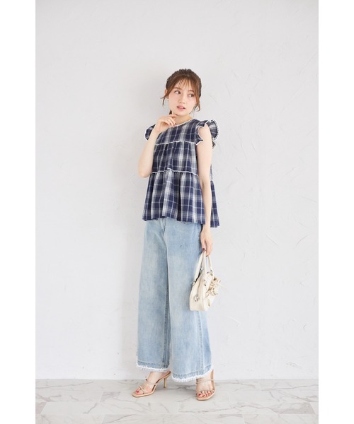 ZOZO限定】チェックティアードフリルブラウス（シャツ/ブラウス