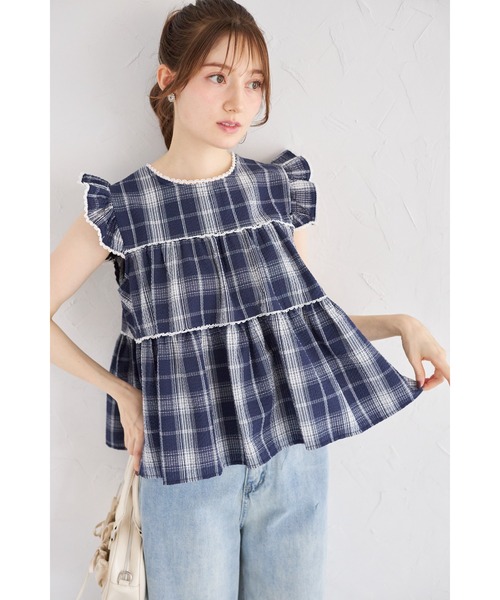 tocco closet（トッコ　クローゼット）の「【ZOZO限定】チェックティアードフリルブラウス（シャツ/ブラウス・レディース・ブラック/ホワイト/ネイビー・M）」の22枚目の写真