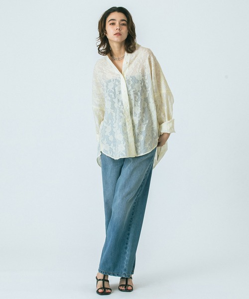 ROSE BUD(ローズバッド)の「(GENE HEAVENS)SHEER LACE WRAP SHIRT(シャツ/ブラウス・レディース・ピンク/ホワイト/グレー・ONE SIZE)」の20枚目の写真