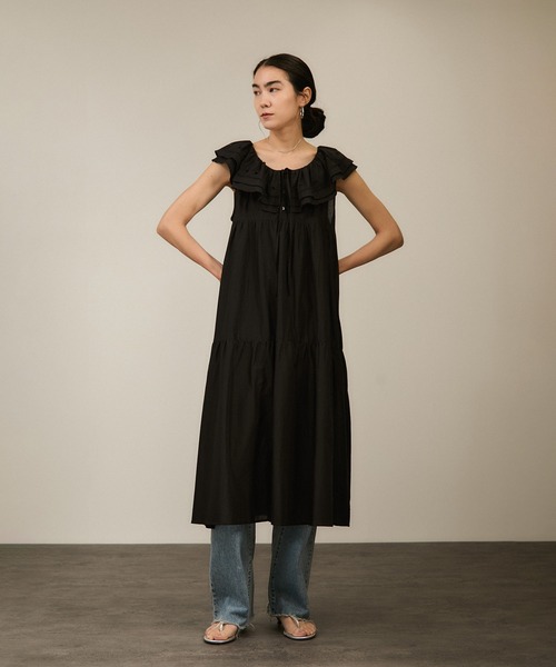 ワンピース ノースリーブワンピース グレー S/L ワンピース ロングワンピース ノースリーブ[品番：XV000020689