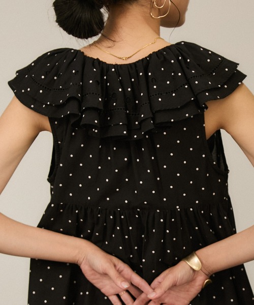 crinkle crinkle crinkle（クリンクルクリンクルクリンクル）の「【crinkle crinkle crinkle】別注ノースリーブレースワンピース（ワンピース・レディース・ブラック系その他3/ブラック・FREE）」の13枚目の写真