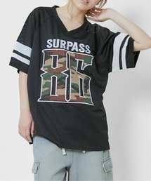 《メッシュ×BIGロゴ》ナンバリングTシャツ／カジュアルストリート