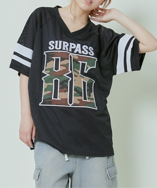 GORGE（ゴージ）の「《メッシュ×BIGロゴ》ナンバリングTシャツ／カジュアルストリート（Tシャツ/カットソー・レディース・グレー/ブラック/オフホワイト・F）」の22枚目の写真
