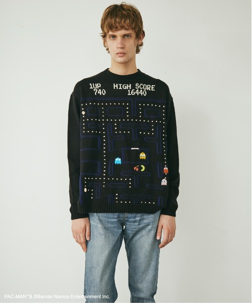 beautiful people（ビューティフルピープル）の「PAC-MAN jacquard knitted pullover（ニット/セーター・レディース・ブラック・34/38/42）」の2枚目の写真