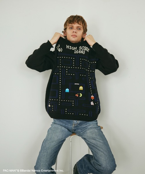 beautiful people（ビューティフルピープル）の「PAC-MAN jacquard knitted pullover（ニット/セーター・レディース・ブラック・34/38/42）」の3枚目の写真