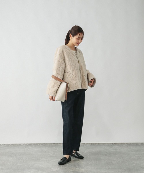 GLOBAL WORK(グローバルワーク)の「リバーシブルファーキルトブルゾン/494074(ブルゾン・レディース・グレイッシュベージュ/ベージュ/チャコールグレー・MEDIUM/LARGE)」の16枚目の写真