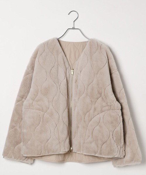 セール】リバーシブルファーキルトブルゾン/494074（ブルゾン