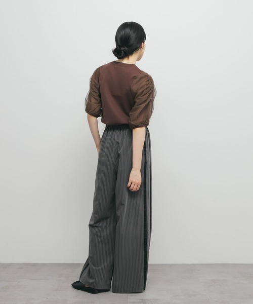 KBF（ケイビーエフ）の「チュールスリーブニット（ニット/セーター・レディース・ネイビー/ブラウン/ライトベージュ・ONE）」の22枚目の写真